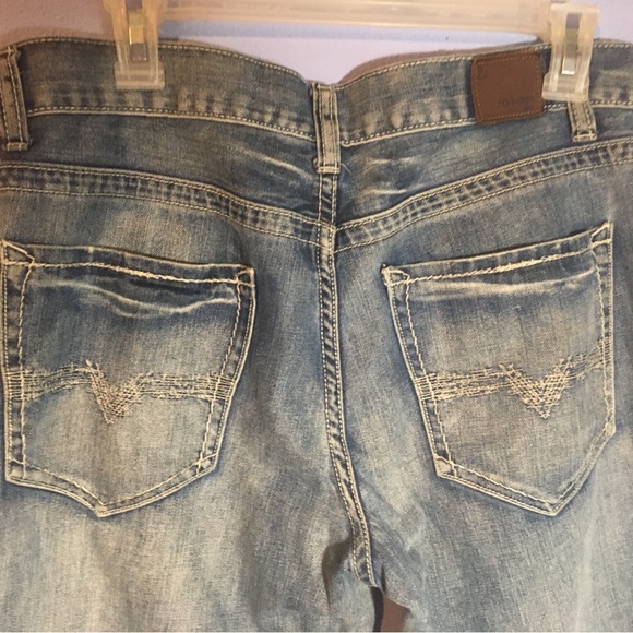 Flypaper Bootcut Jeans Mens Size 32x32 Lightly Distressed & Whiskered - Picture 8 of 16